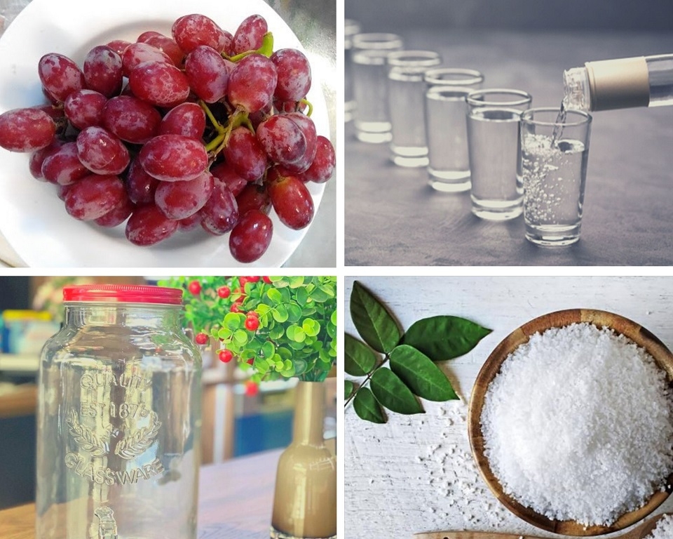 Nguyên liệu làm rượu nho không đường