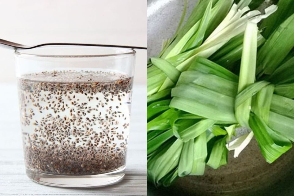 Hạt chia và lá dứa