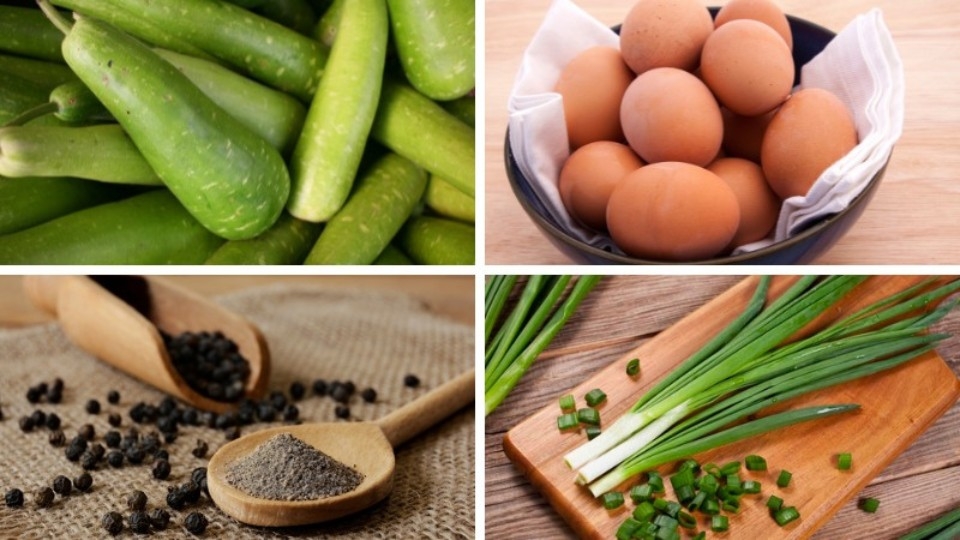 Nguyên liệu bầu xào trứng