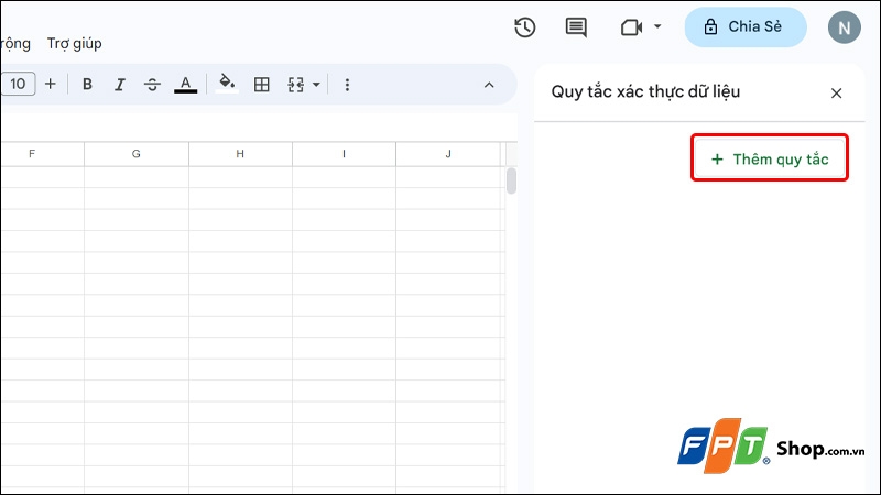Tạo lựa chọn trong Google Sheets - hình 3