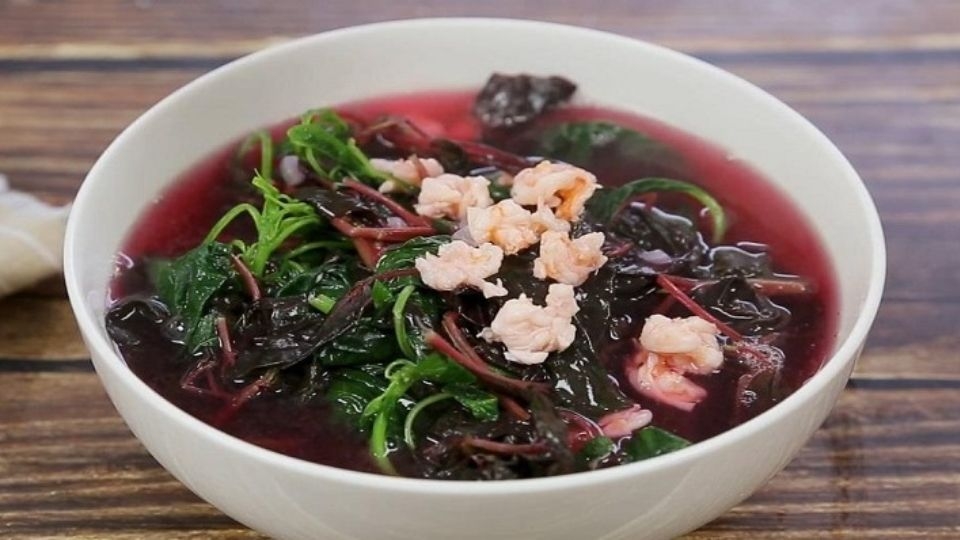 canh rau dền nấu tôm