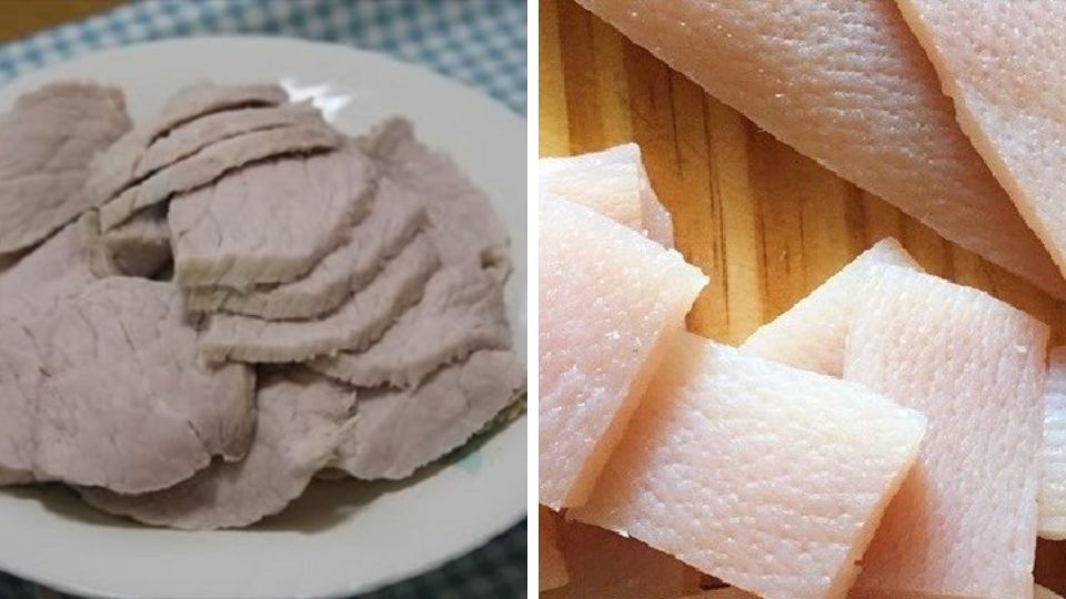 cắt thịt heo và da heo