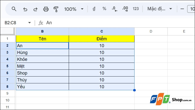 Sắp xếp tên theo ABC trong Google Sheets - hình 9