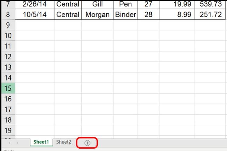 Tại cửa sổ làm việc Excel