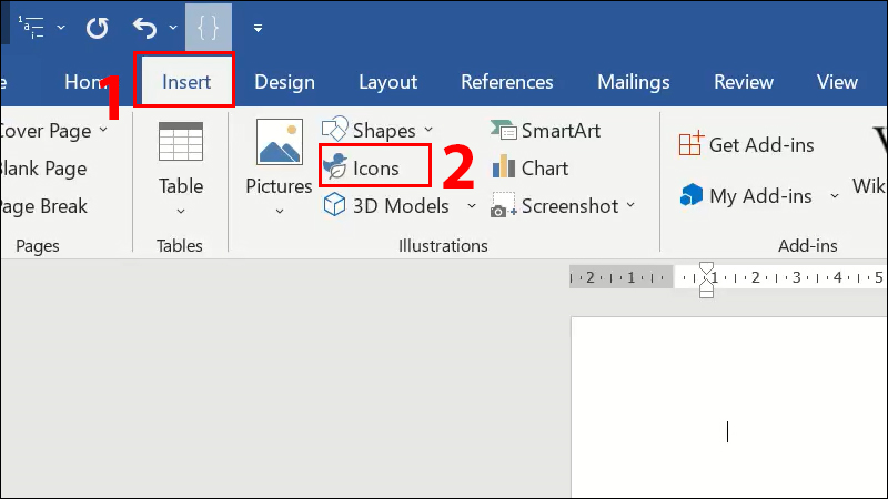 Nhấn chọn Icons
