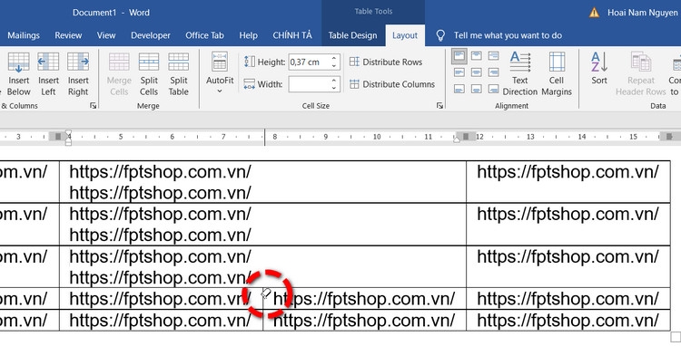 Cách xóa cột trong Word hoặc cách xóa ô trong Word (6)