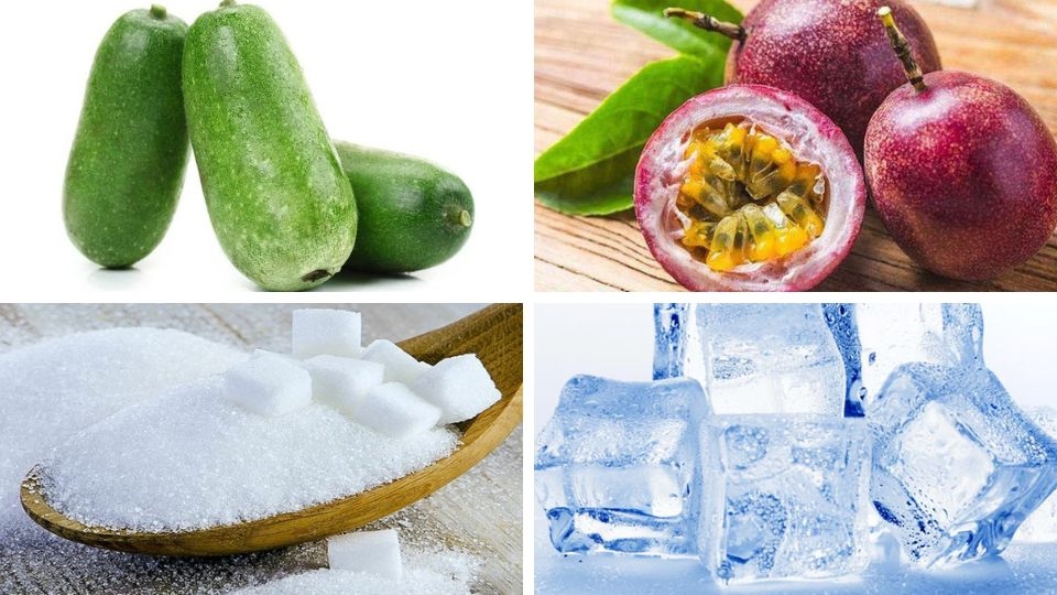 nguyên liệu làm nước ép bí đao chanh dây