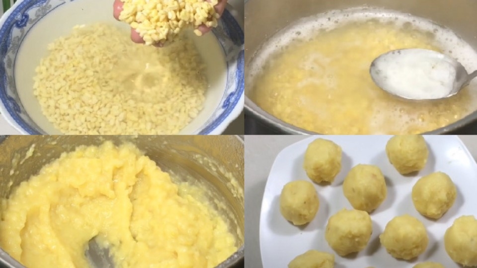 Làm nhân bánh đậu xanh