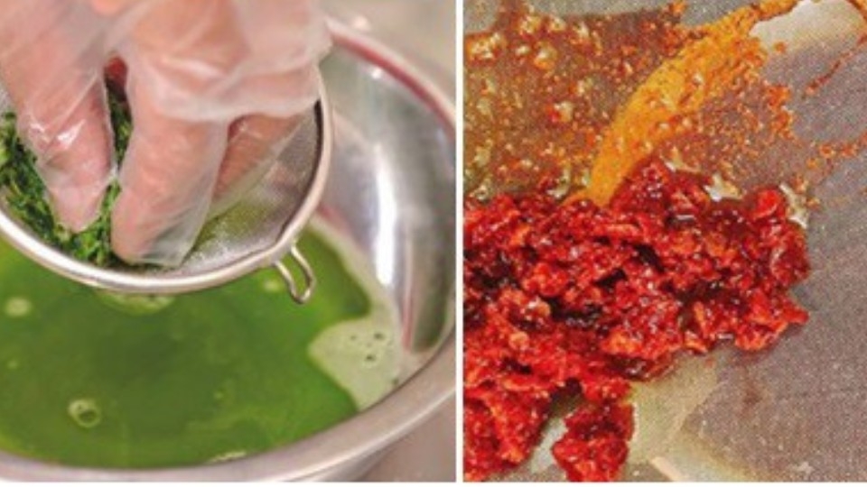 Tạo màu cho bột bánh xu xê