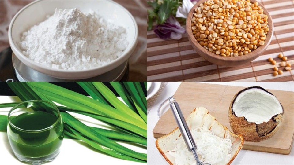 Nguyên liệu làm bánh xu xê nhân đậu xanh
