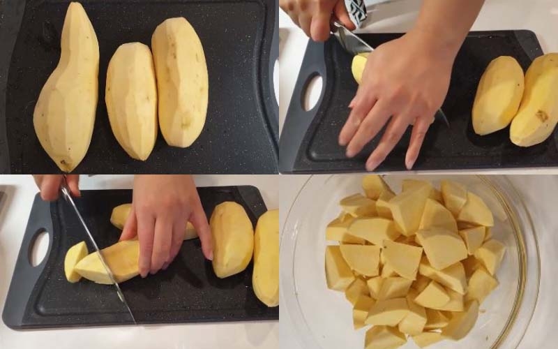 Cách nấu chè khoai lang cốt dừa