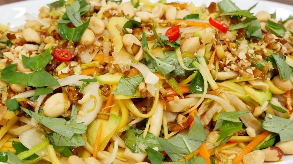 Gỏi xoài chay thanh đạm, tốt cho sức khỏe