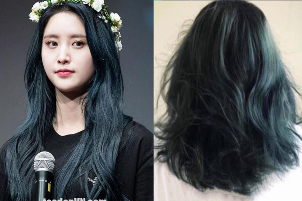 Tóc màu đen ánh xanh