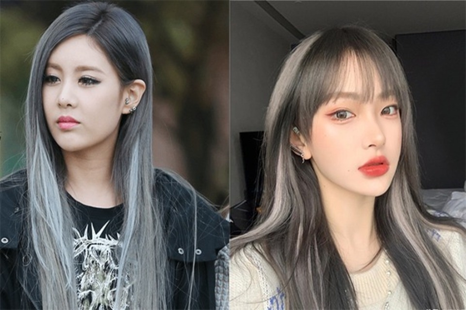 Màu đen highlight bạch kim