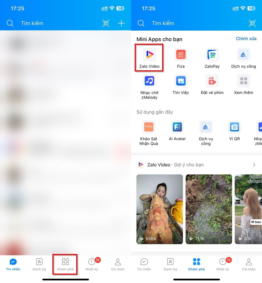 Cách xem lại Zalo Video đã thích 1
