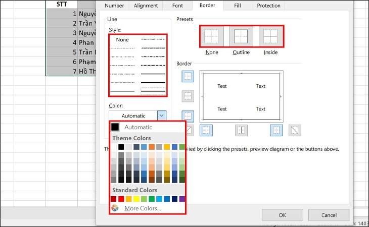 Tạo khung viền trong excel cực nhanh