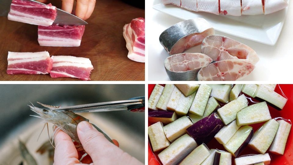 sơ chế nguyên liệu làm mắm kho bằng mắm cá linh (cách 1)