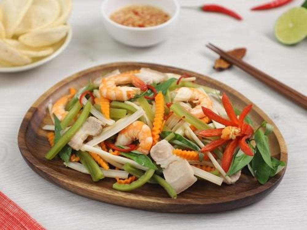 Gỏi rau tiến vua tôm thịt