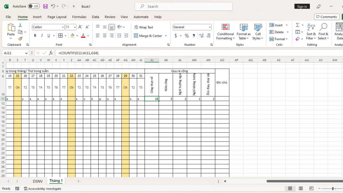 Cách tạo bảng chấm công trong excel nhanh chóng