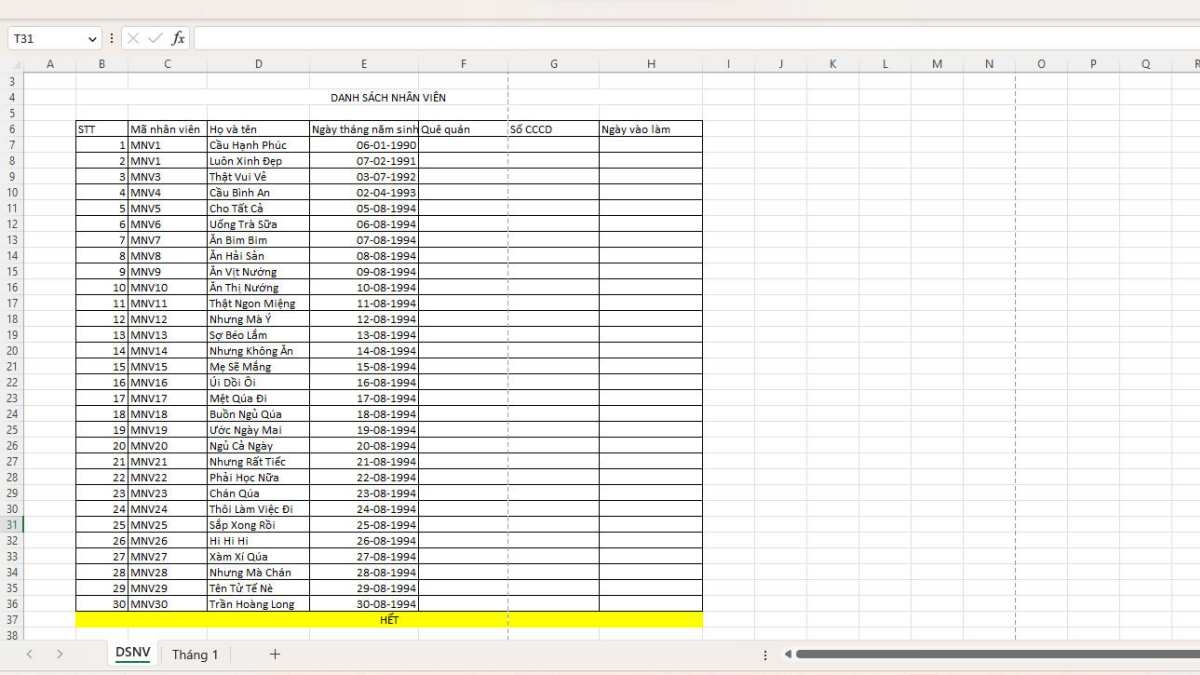Cách tạo bảng chấm công trong excel nhanh chóng