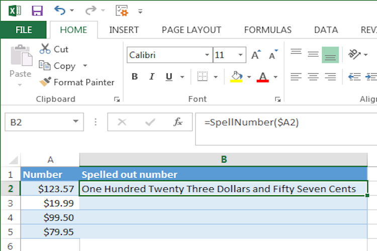 Hàm đọc số tiền bằng chữ trong excel SpellNumber