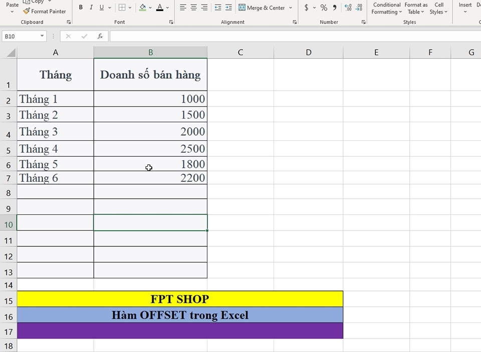 Cách sử dụng hàm OFFSET trong Excel - Ảnh 02