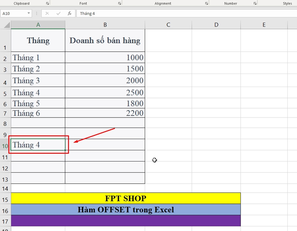 Cách sử dụng hàm OFFSET trong Excel - Ảnh 03