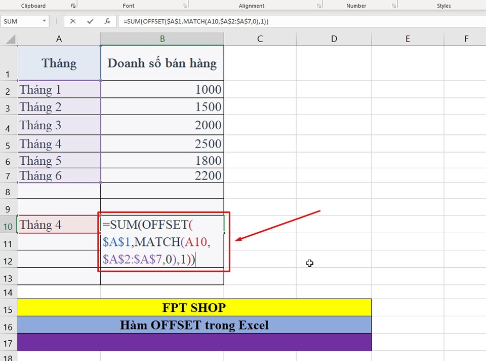 Cách sử dụng hàm OFFSET trong Excel - Ảnh 04