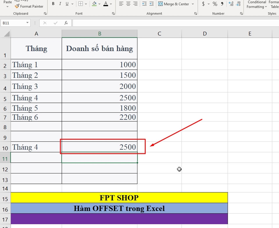 Cách sử dụng hàm OFFSET trong Excel - Ảnh 05