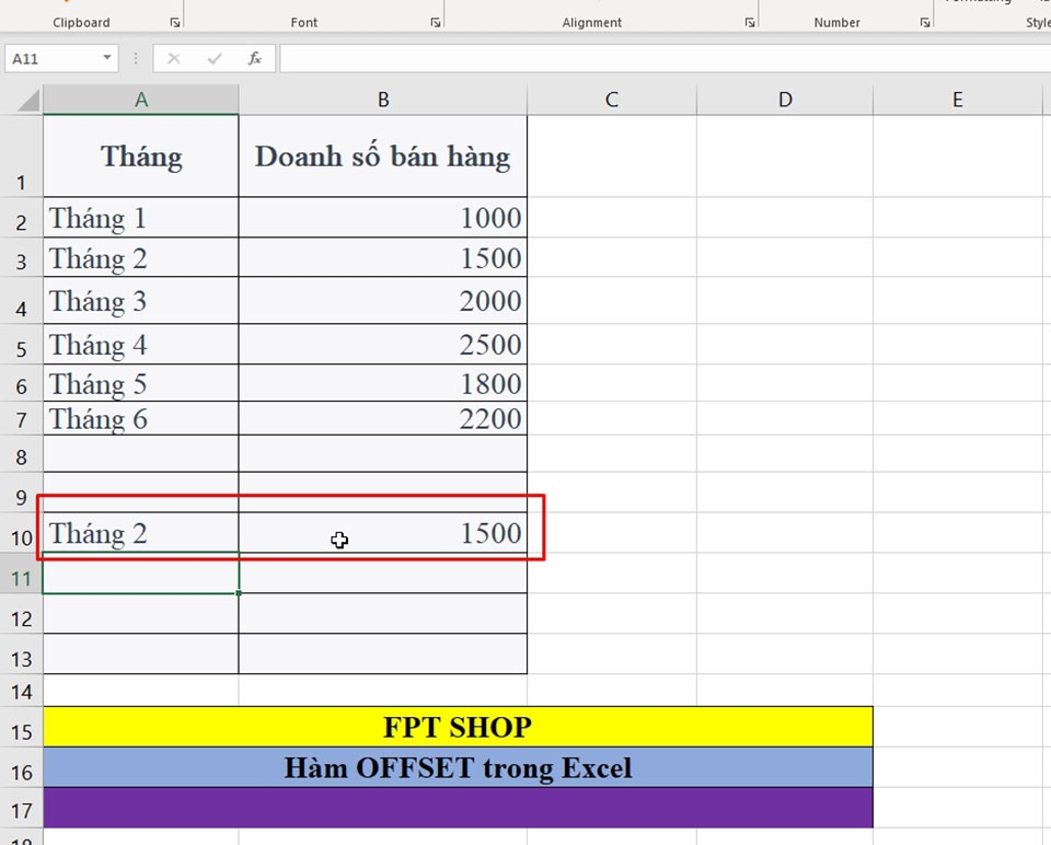 Cách sử dụng hàm OFFSET trong Excel - Ảnh 06