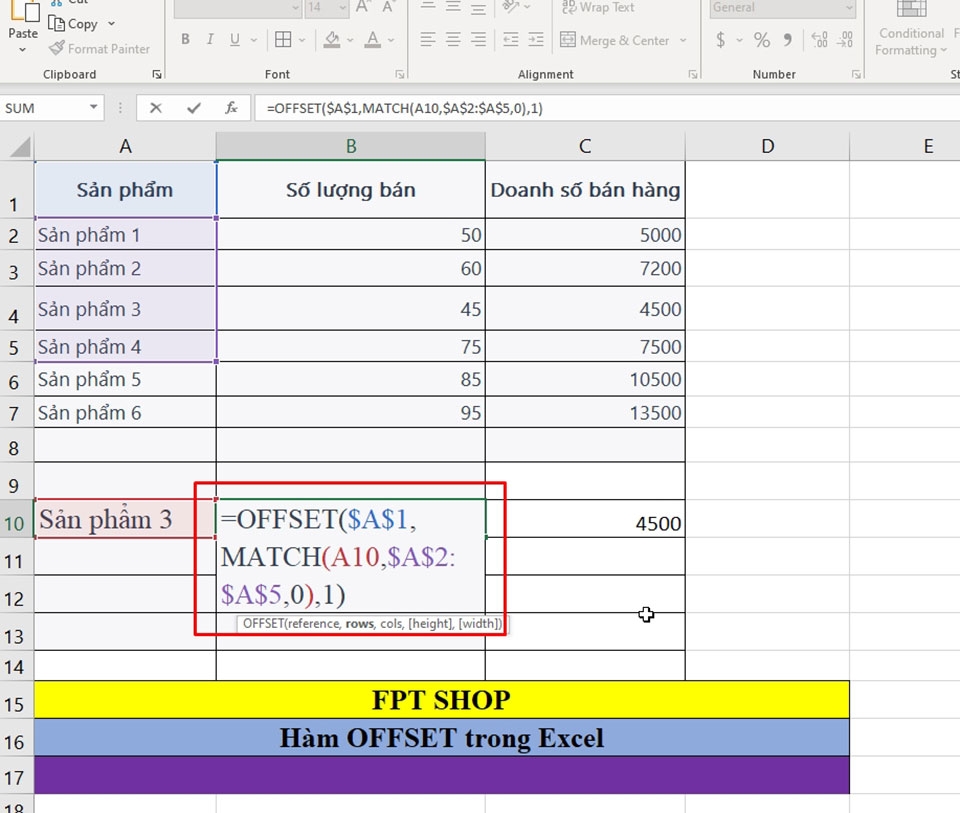 Cách sử dụng hàm OFFSET trong Excel - Ảnh 08