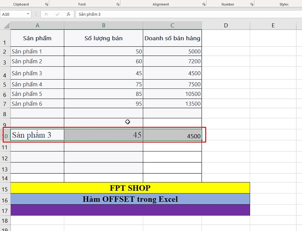 Cách sử dụng hàm OFFSET trong Excel - Ảnh 10