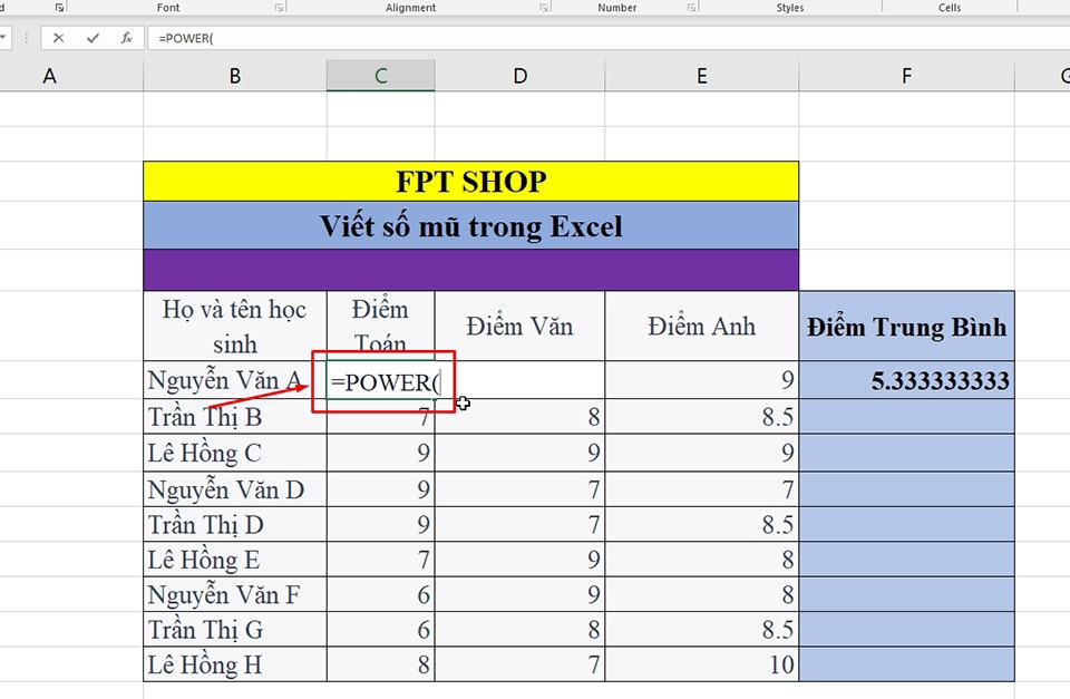 Cách viết số mũ trong Excel - Ảnh 04