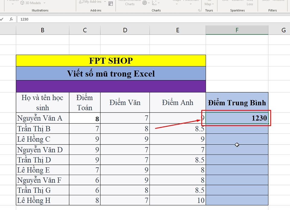 Cách viết số mũ trong Excel - Ảnh 13