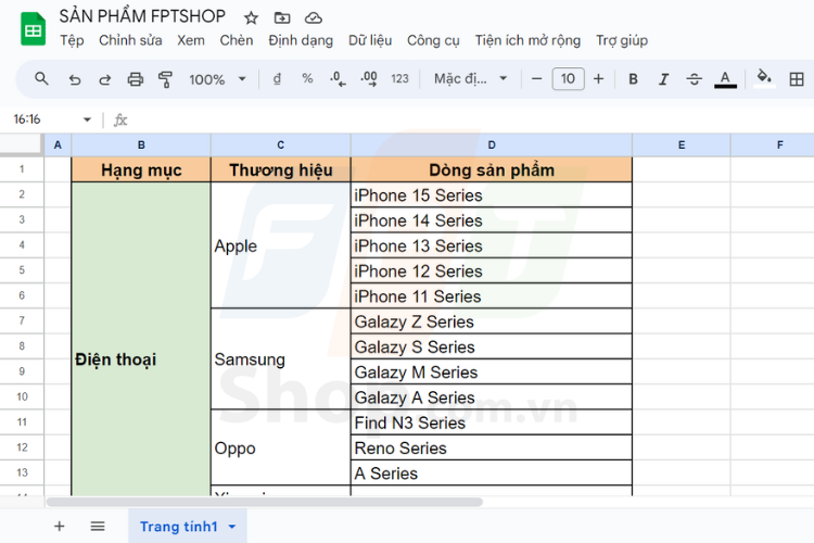 Nhập và quản lý dữ liệu cực dễ vs Google Sheet