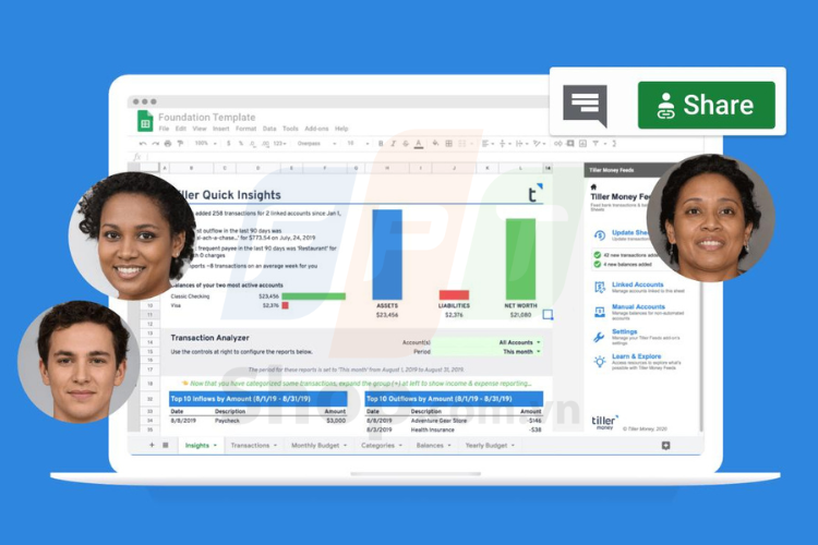 Chia sẻ dữ liệu trực tuyến qua Google Sheet