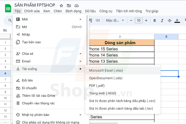 Cách tải file Google Sheet về máy tính