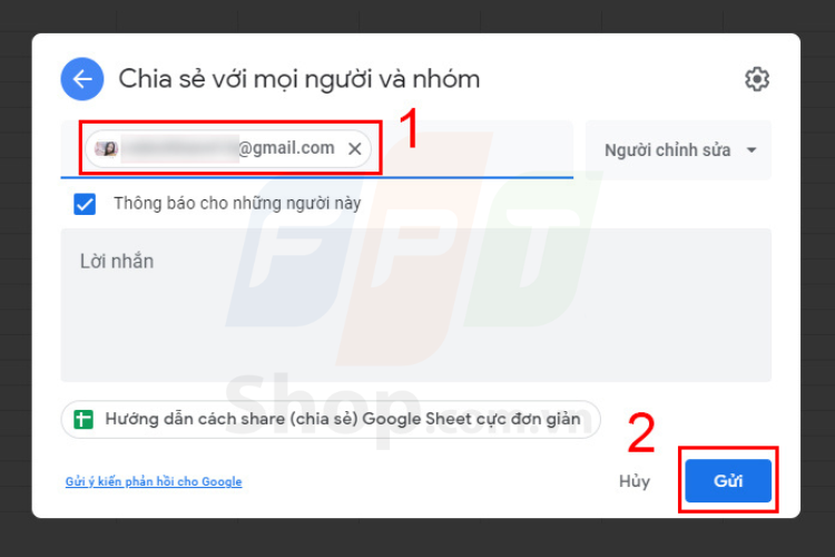 Cách chia sẻ Google trang tính với nhiều người