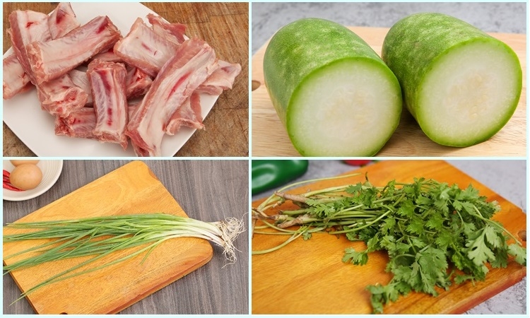 Nguyên liệu làm canh bí đao xương heo