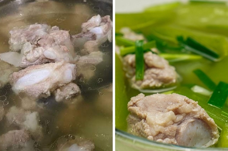 Nấu canh bí đao với xương