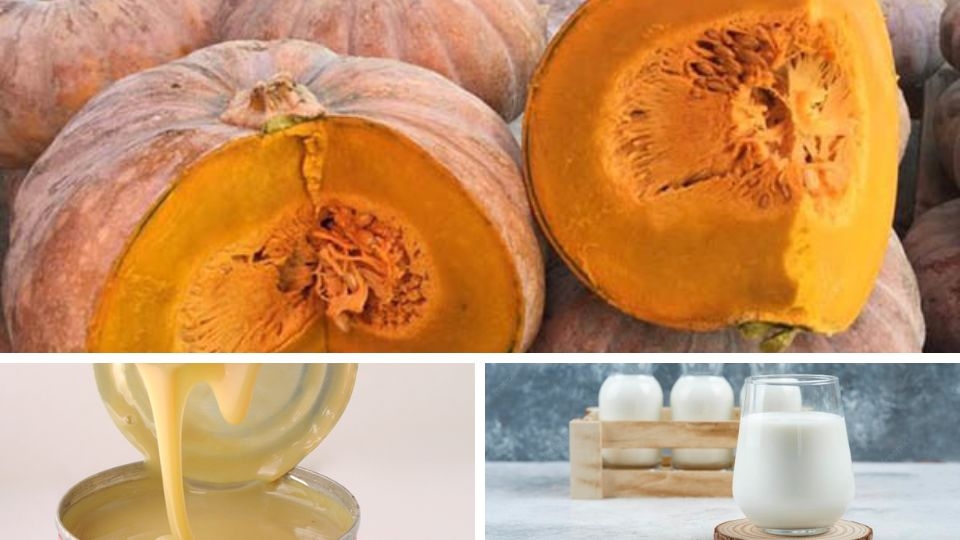 nguyên liệu làm sữa bí đỏ (cách 1)