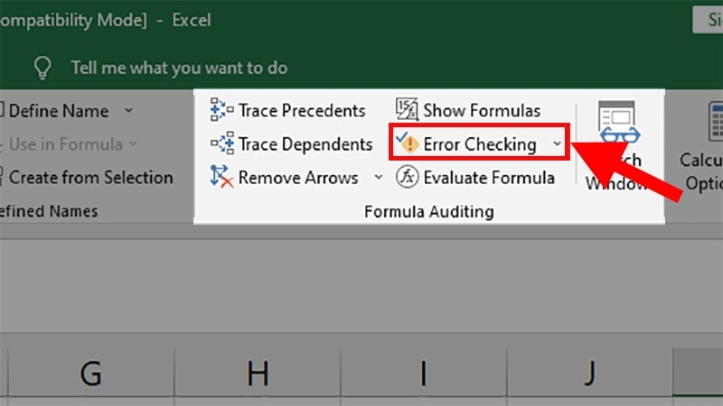 Formula Auditing>Error checking