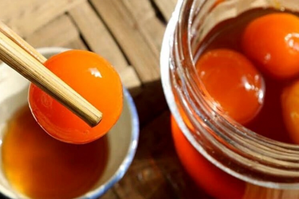 Thành phẩm lòng đỏ trứng gà ngâm mật ong