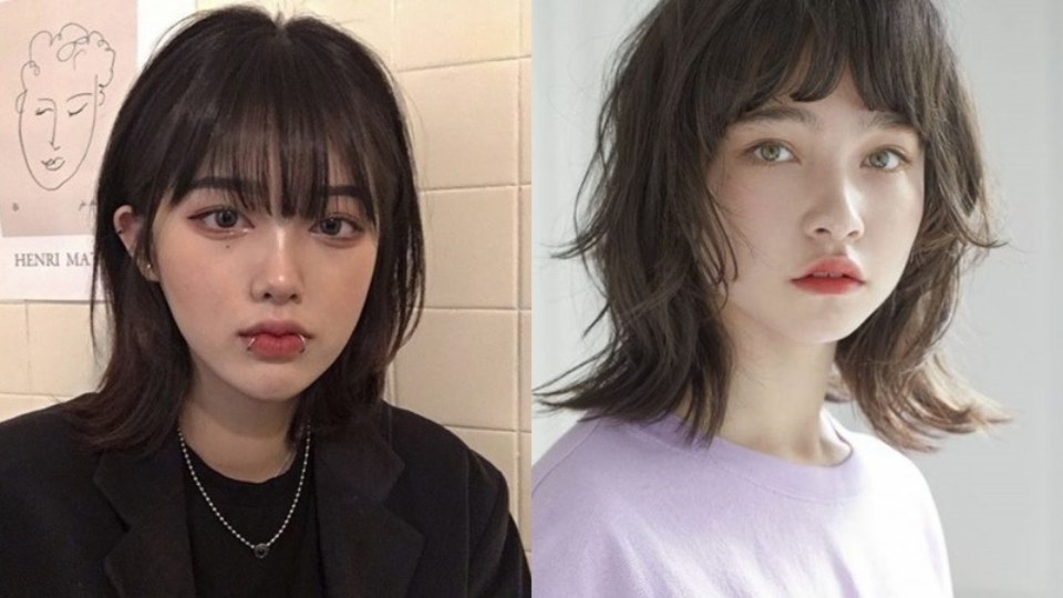 Tóc mullet mái ngố