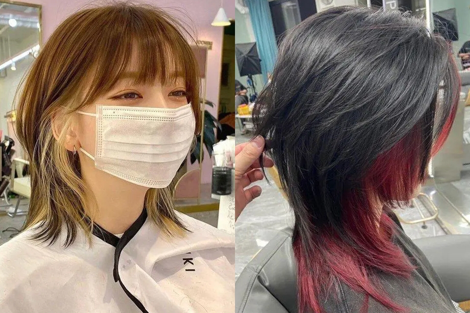 Tóc mullet nữ nhuộm hidden