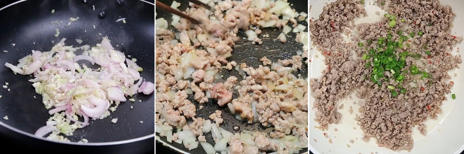 Rang thịt băm sả hành