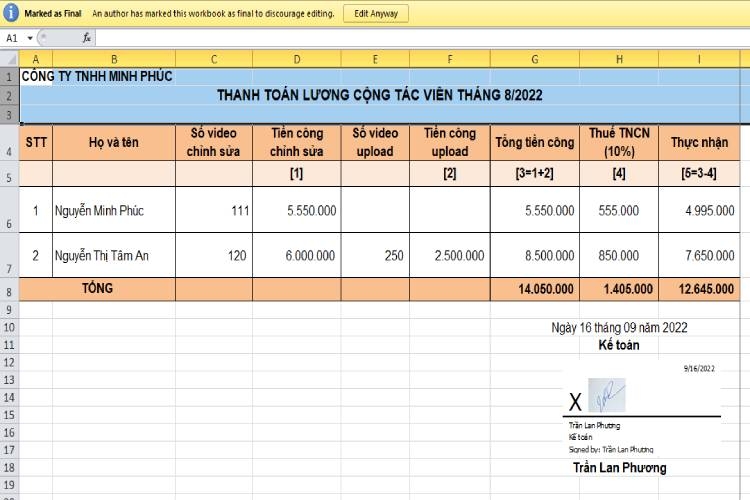 Chữ ký được chèn vào như hình