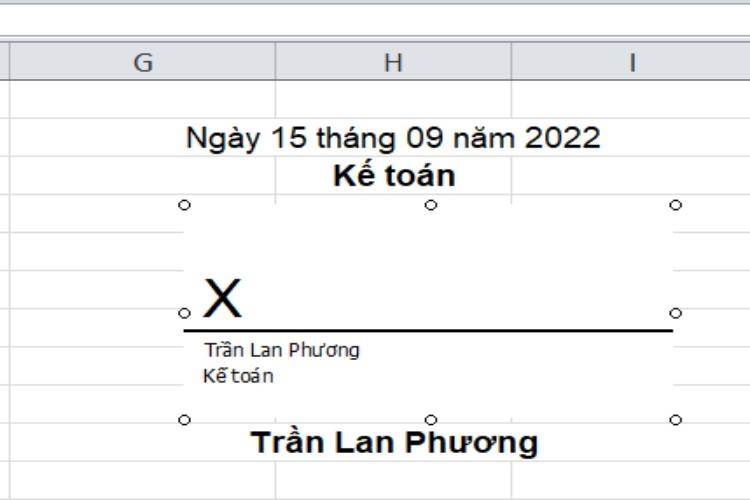 Chữ ký được tạo xong