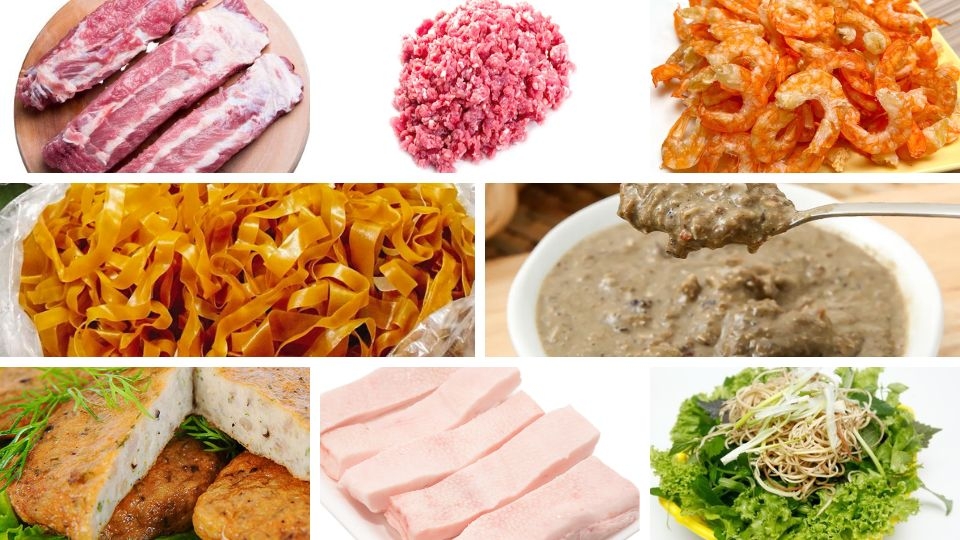 nguyên liệu làm bánh đa cua