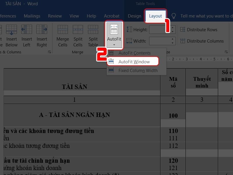 bảng trong word bị tràn lề 4